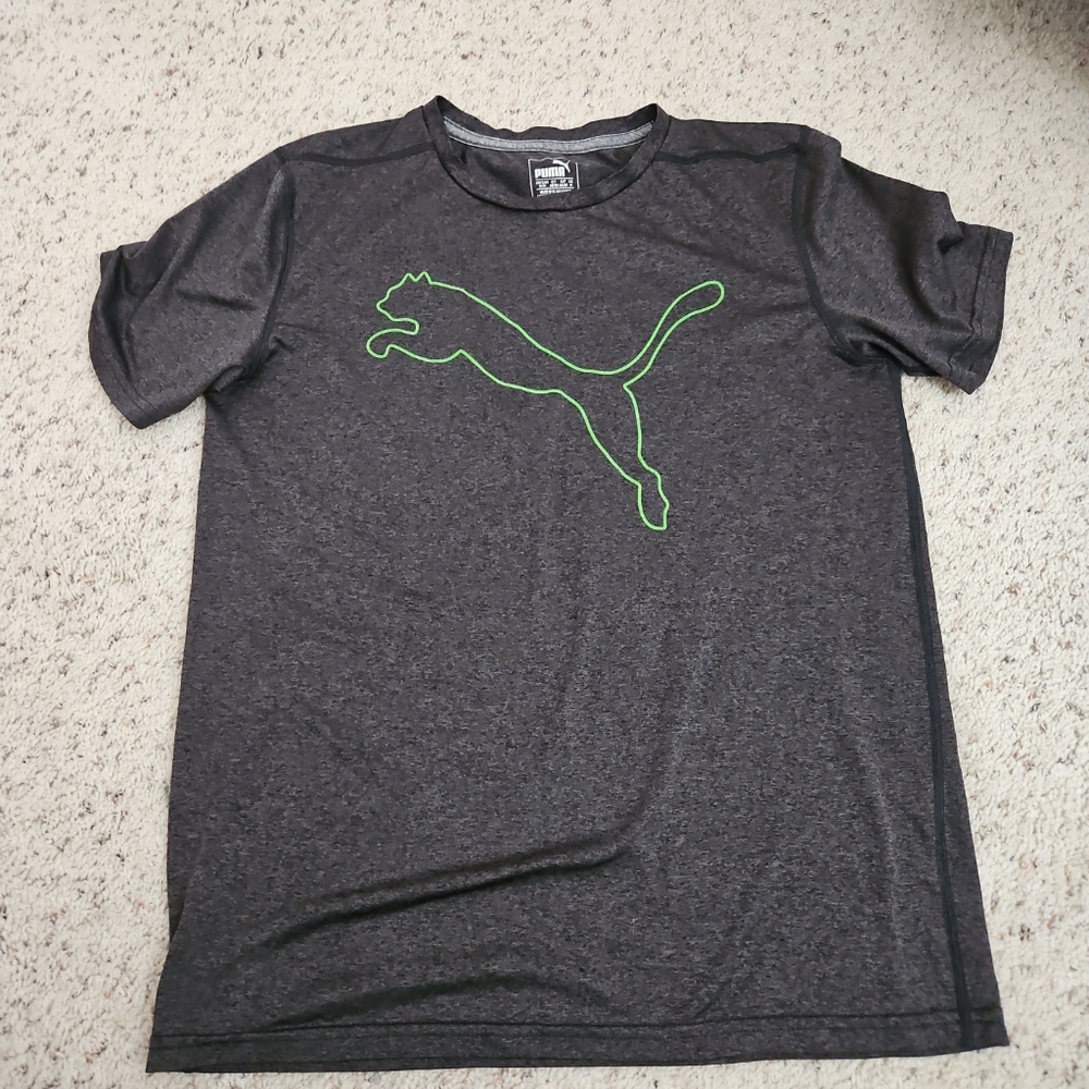 Puma Crew Neck Short Sleeve T-Shirt   Mens Medium Grey Performance Top